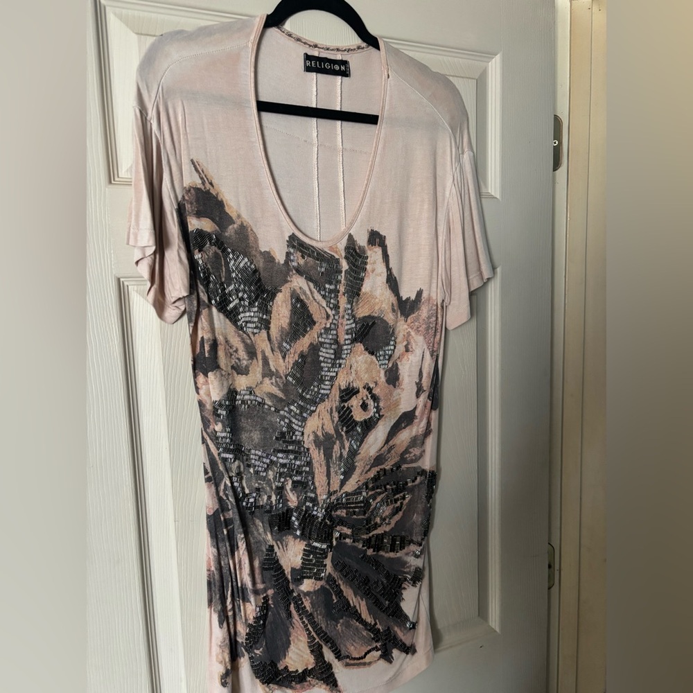 Religion mini dress! Looks great with over the knee boots. Worn once.